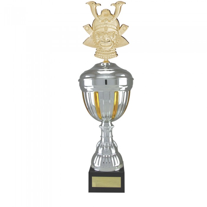GOLD SAMURAI HELMET  METAL TROPHY  - AVAILABLE IN 4 SIZES